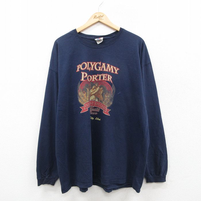 ジャージーズ 00s 長袖Tシャツ POLYGAMY ネイビー XL | 古着