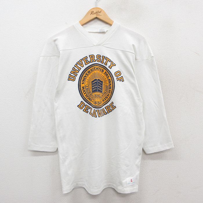 90s 長袖Tシャツ DELAWARE ホワイト M | 古着