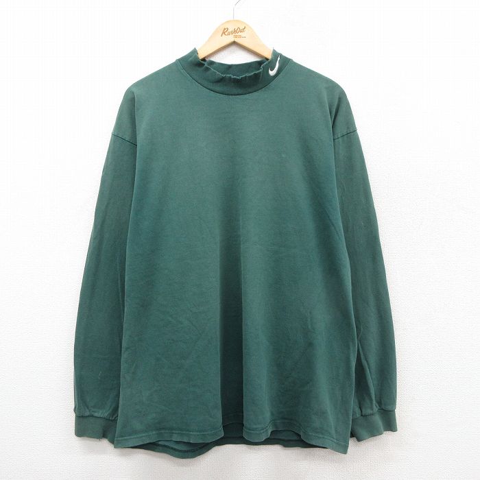 ナイキ 90s 長袖Tシャツ ワンポイント グリーン XL | 古着