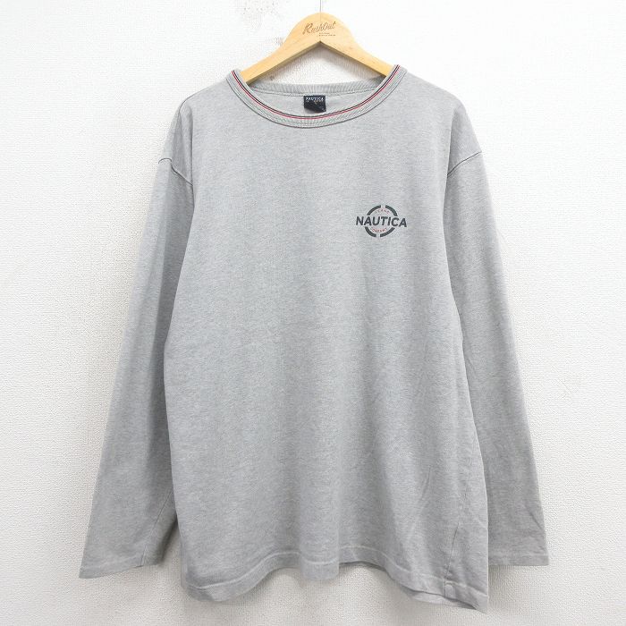 ノーティカ 00s 長袖Tシャツ ワンポイントロゴ グレー XL | 古着