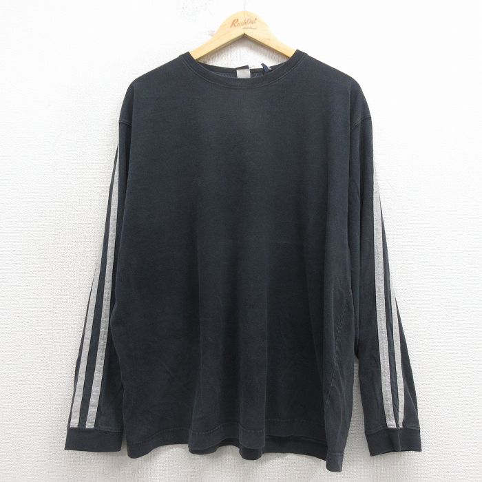 XL★古着 ギャップ GAP 長袖 Tシャツ メンズ 00年代年代 00s 無地 コットン クルーネック 黒 26jan22