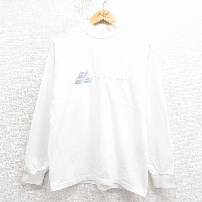 90s 長袖Tシャツ LARSON刺繍 ホワイト M | 古着