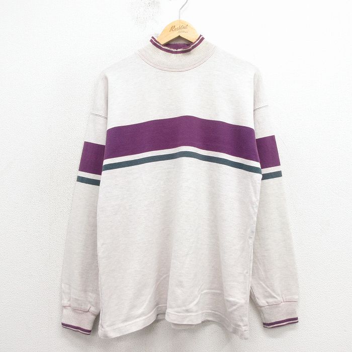 エルエルビーン 90s 長袖Tシャツ モックネック グレー L | 古着