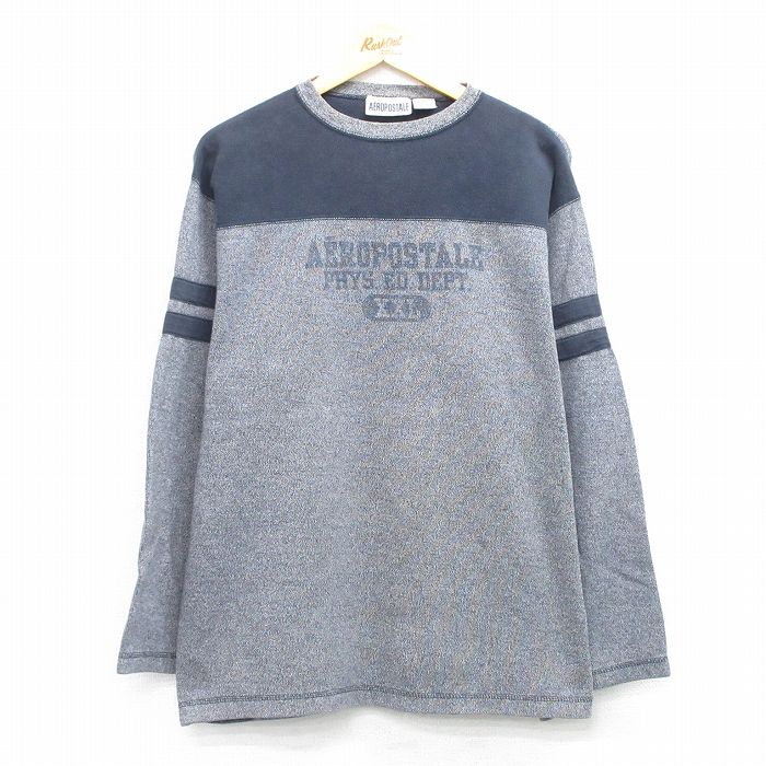エアロポステール 90s 長袖Tシャツ ビッグロゴ グレー XL | 古着