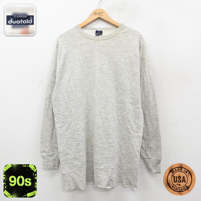 【50%OFF】デュオフォールド 90s 長袖Tシャツ グレー M | 古着