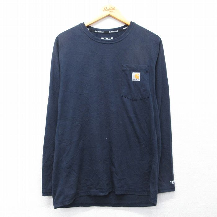 【20%OFF】カーハート 長袖Tシャツ 胸ポケット付き ネイビー S | 古着