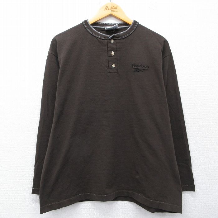 リーボック 90s 長袖Tシャツ ワンポイントロゴ ブラウン M | 古着