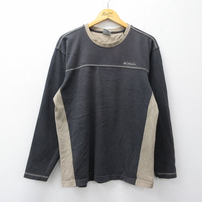 コロンビア 00s 長袖Tシャツ ワンポイントロゴ グレー XL | 古着