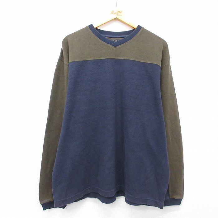 STRUCTURE 00s 長袖Tシャツ ツートンカラー ネイビー XL | 古着