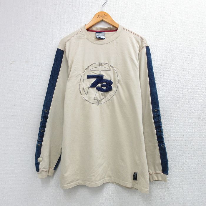 L★古着 長袖 Tシャツ メンズ PEPE JEANS デニム使用 ベージュ系他【spe】 26mar12
