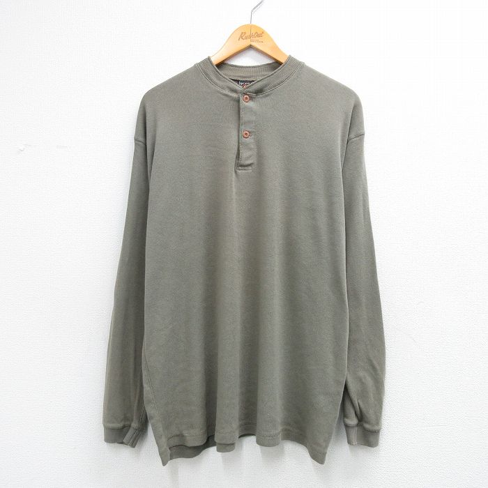 ルート66 00s 長袖Tシャツ ヘンリーネック グリーン XL | 古着