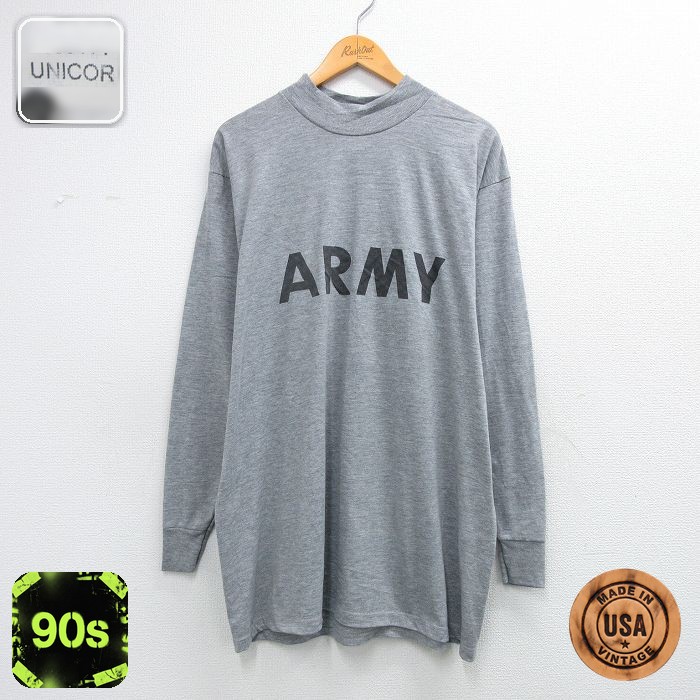 90s 長袖Tシャツ ミリタリー グレー XL | 古着