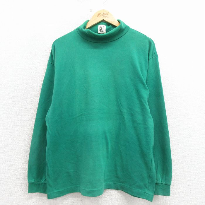ギャップ 90s 長袖Tシャツ タートルネック グリーン L | 古着