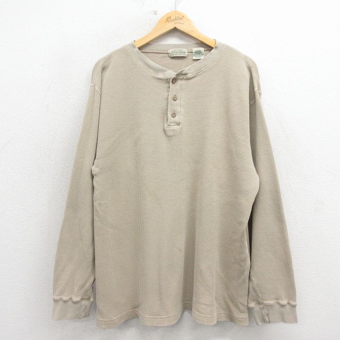 セントジョンズベイ 00s 長袖Tシャツ ヘンリーネック ベージュ メンズXL相当 | 古着