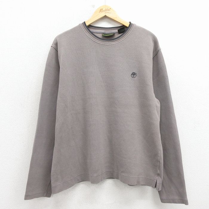 ティンバーランド 00s 長袖Tシャツ ワンポイントロゴ グレー メンズL相当 | 古着