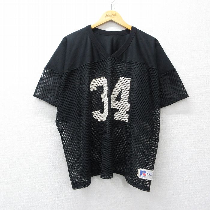 ラッセル 90s 半袖Tシャツ フットボール ブラック メンズXL相当 | 古着
