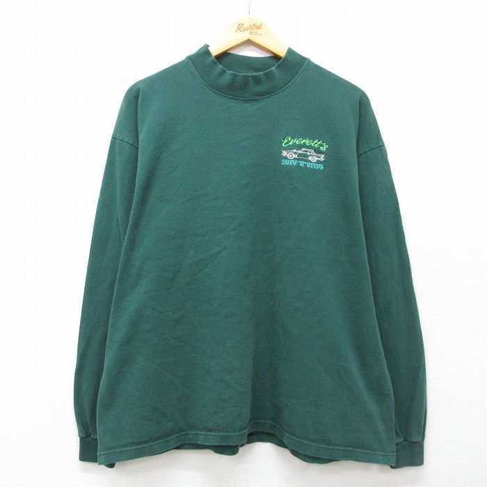 90s 長袖Tシャツ 車 グリーン メンズXL相当 | 古着