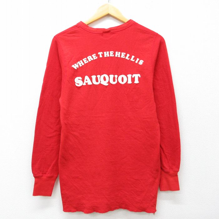 デュオフォールド 80s 長袖Tシャツ SAUQUOIT レッド メンズM相当 | 古着