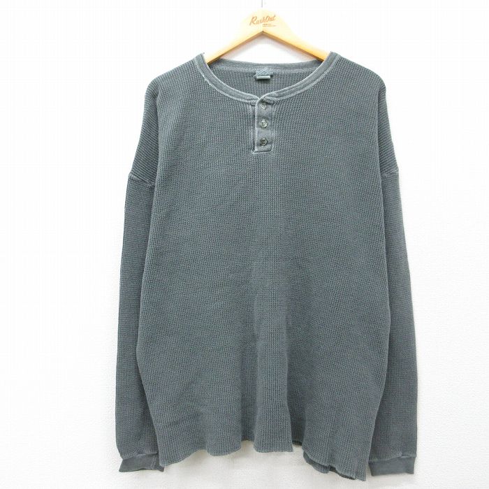 90s 長袖Tシャツ 無地 グリーン メンズXL相当 | 古着