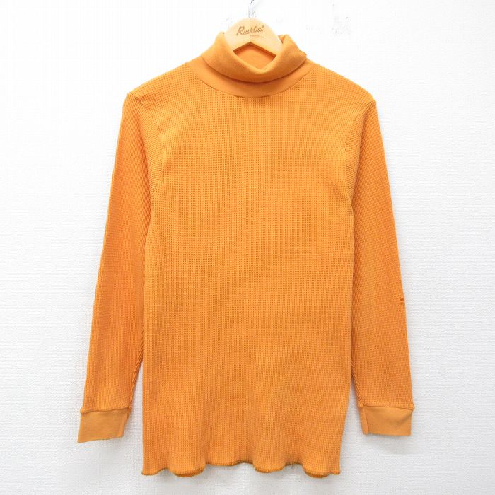 80s 長袖Tシャツ タートルネック オレンジ メンズM相当 | 古着