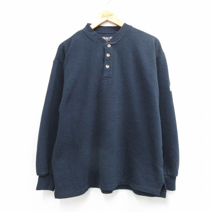 KODIAK 長袖Tシャツ ヘンリーネック ブラック メンズXL相当 | 古着