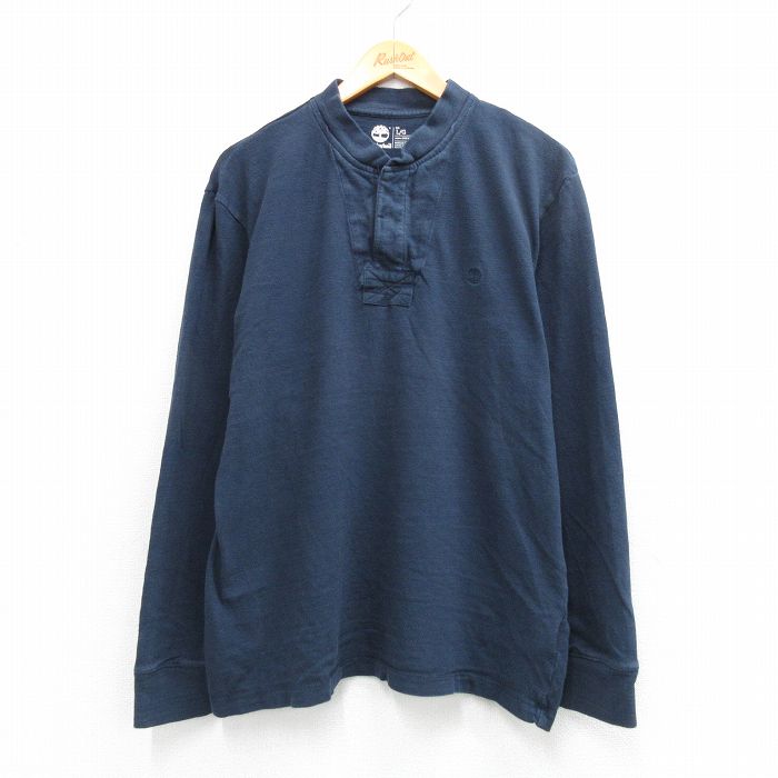 ティンバーランド 長袖Tシャツ ワンポイントロゴ ネイビー メンズXL相当 | 古着