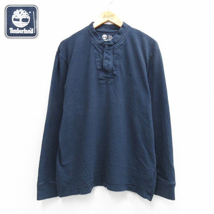 ティンバーランド 長袖Tシャツ ワンポイントロゴ ネイビー メンズXL相当 | 古着
