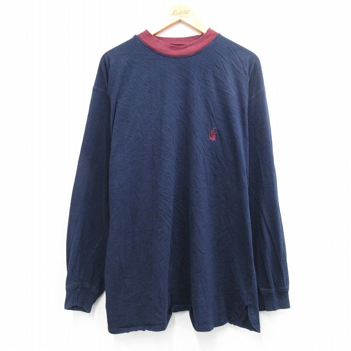ノーティカ 90s 長袖Tシャツ ワンポイントロゴ ネイビー XL | 古着