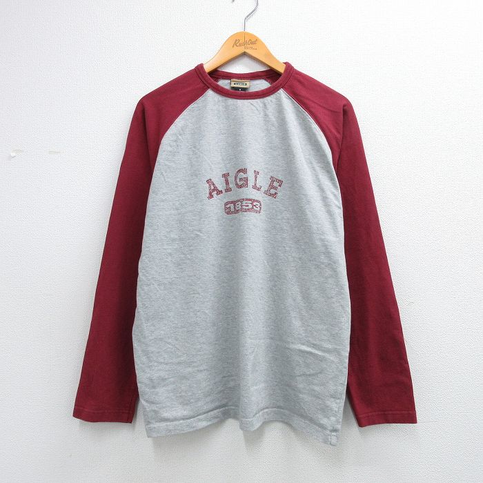 AIGLE 長袖Tシャツ ラグラン グレー メンズXL相当 | 古着