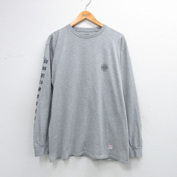 バンズ 長袖Tシャツ ワンポイントロゴ グレー メンズXL相当 | 古着