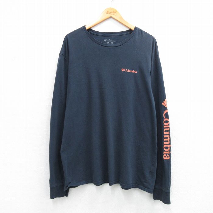 コロンビア 長袖Tシャツ ビッグロゴ ブラック メンズXL相当 | 古着