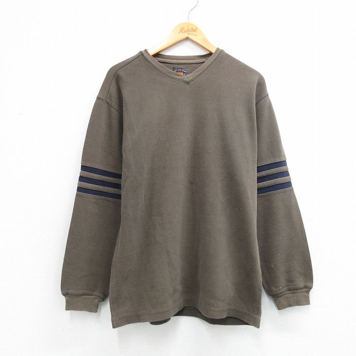 ルート66 00s 長袖Tシャツ Vネック ブラウン メンズL相当 | 古着