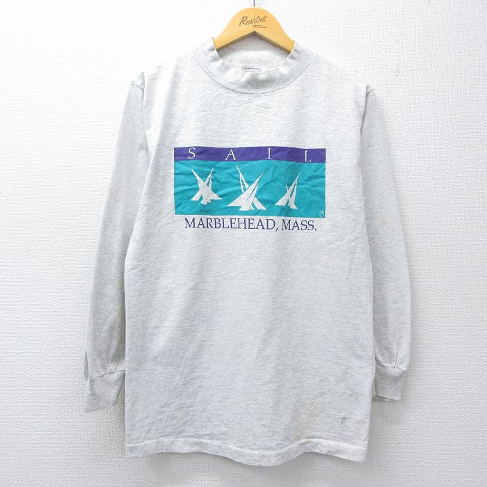 90s 長袖Tシャツ SAIL グレー霜降り M | 古着