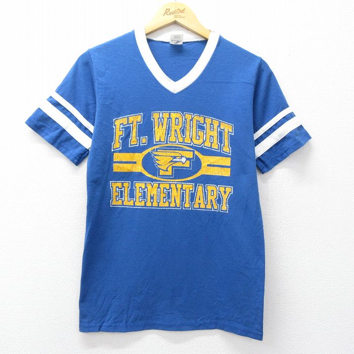 00s 半袖Tシャツ Vネック ブルー S | 古着