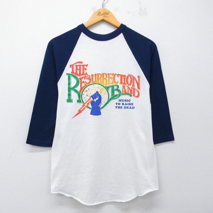 00s 7分袖Tシャツ RESURRECTION BAND ホワイト S | 古着