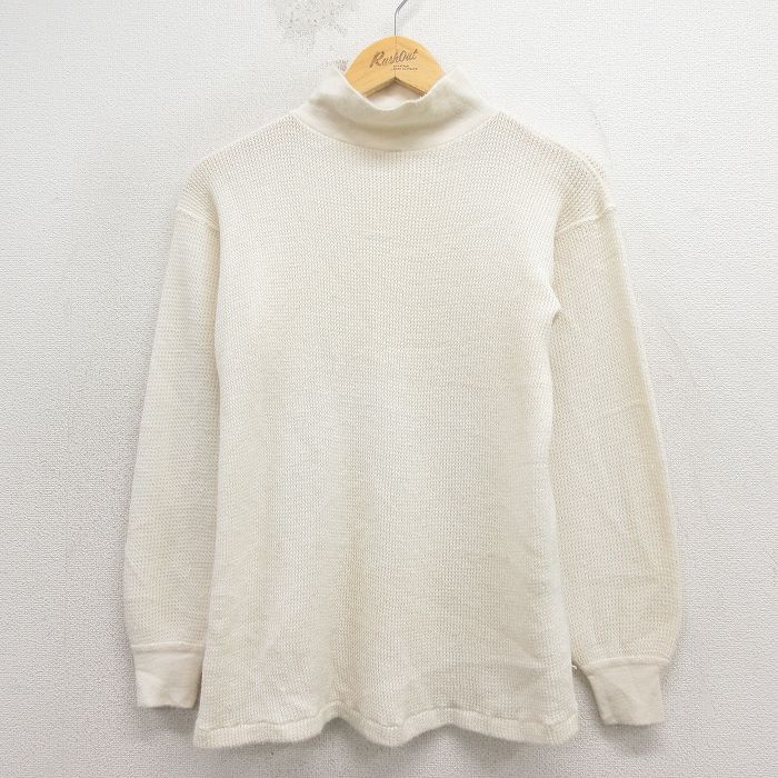 00s ハイネックサーマルTシャツ ミリタリー 生成り メンズL相当 | 古着