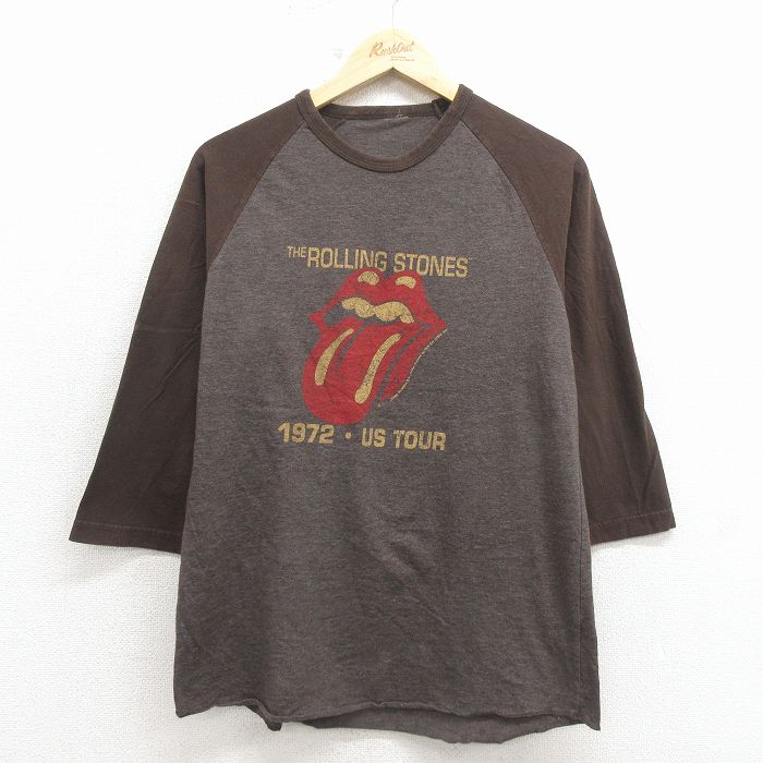 00s 7分袖ラグランTシャツ ローリングストーンズ ブラウン メンズM相当 | 古着