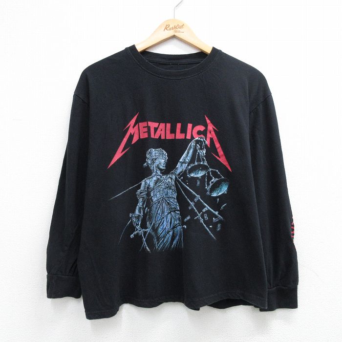 メタリカ 長袖Tシャツ ブラック メンズL相当 | 古着