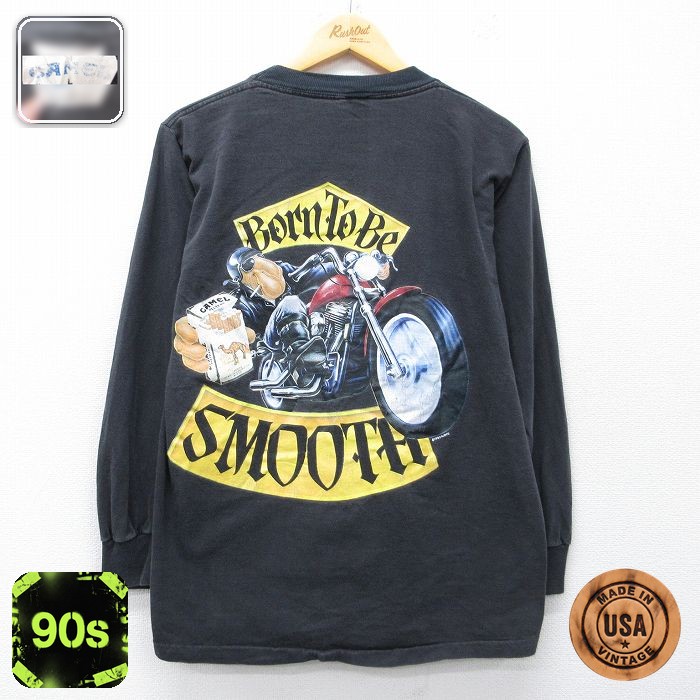 古着通販 L☆古着 長袖 ビンテージ Tシャツ メンズ 90年代 90s