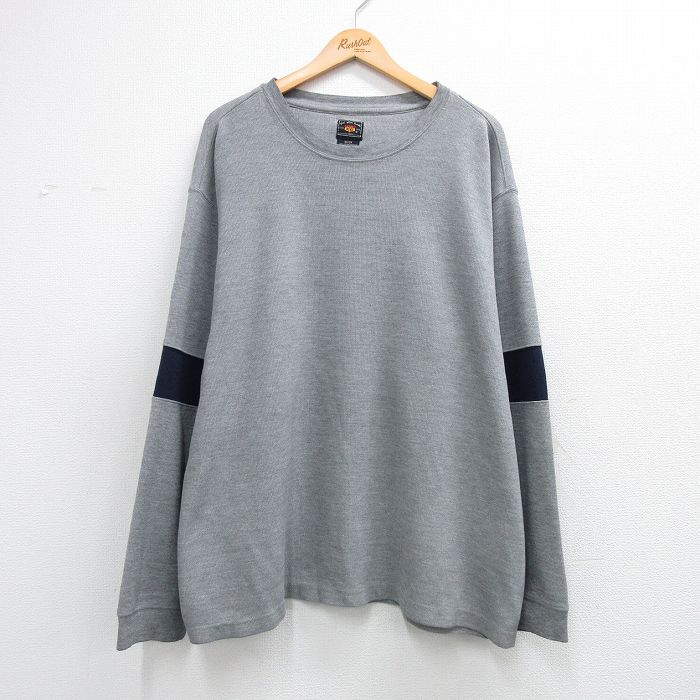 XL★古着 ルート66 長袖 ビンテージ Tシャツ メンズ 00年代 00s 無地 大きいサイズ クルーネック グレー 霜降り他 26apr21