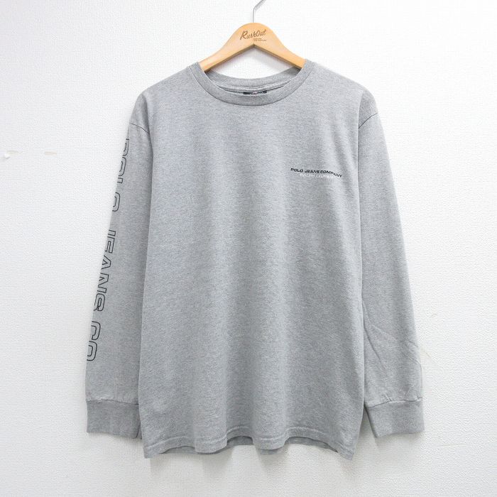 ラルフローレン 長袖Tシャツ ビッグロゴ グレー メンズXL相当 | 古着