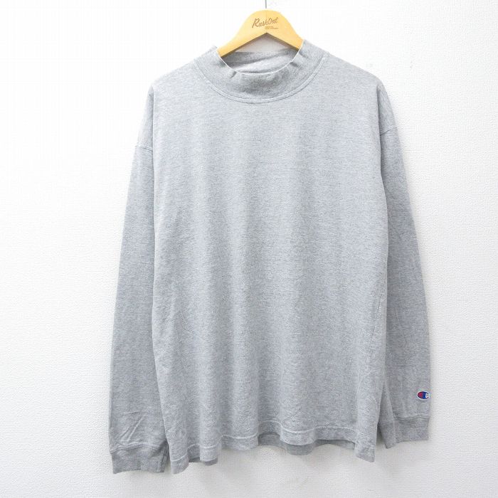 チャンピオン 00s 長袖Tシャツ モックネック グレー メンズXL相当 | 古着