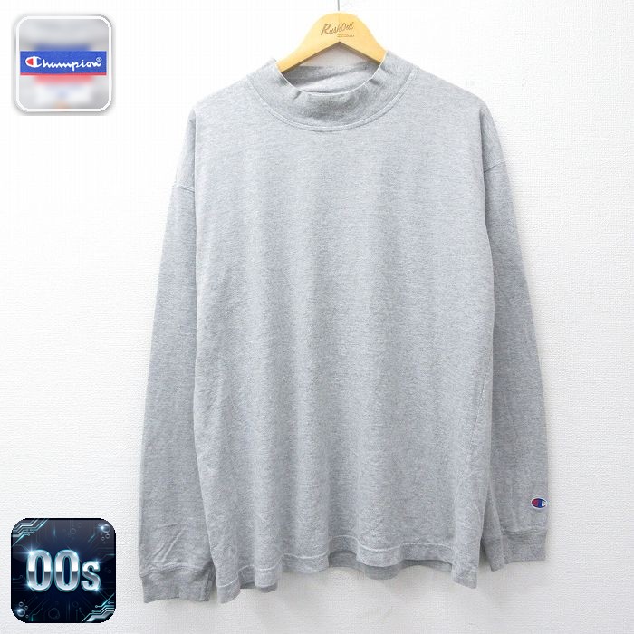 チャンピオン 00s 長袖Tシャツ モックネック グレー メンズXL相当 | 古着