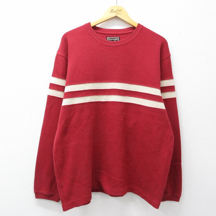 XL★古着 アバクロンビー 長袖 ビンテージ Tシャツ メンズ 00年代 00s コットン クルーネック エンジ他 26apr22