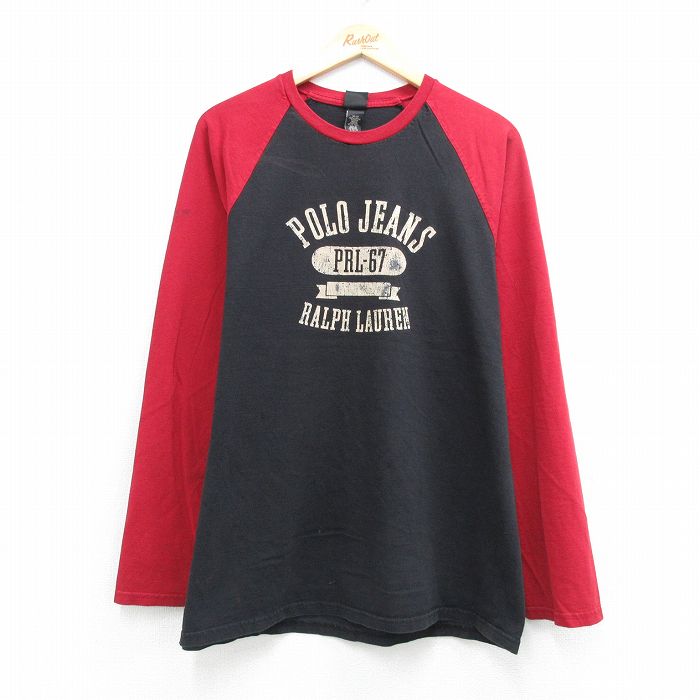 ラルフローレン 長袖Tシャツ ビッグロゴ ブラック メンズL相当 | 古着