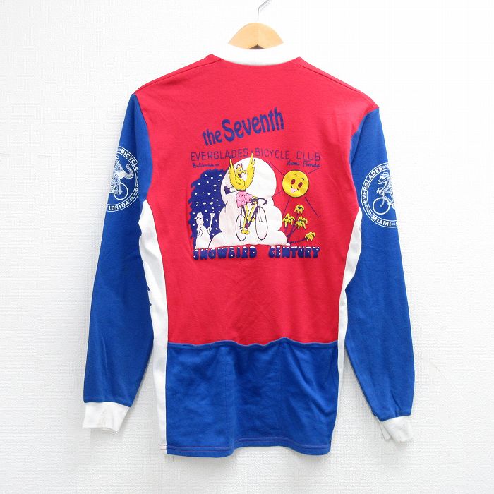 90s ハーフジップサイクリングシャツ レッド メンズM相当 | 古着