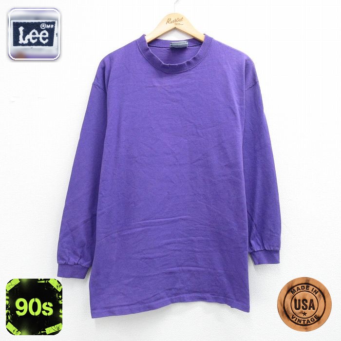 古着通販 XL☆古着 リー Lee 長袖 ビンテージ Tシャツ メンズ 90年代