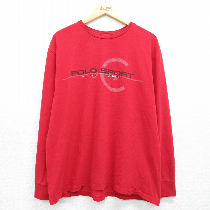 ラルフローレン 90s 長袖Tシャツ ポロスポーツ レッド メンズXL相当 | 古着