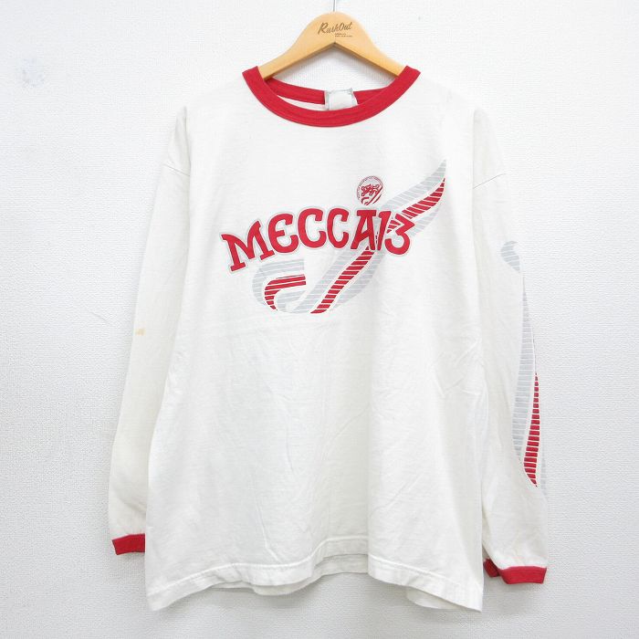 90s 長袖Tシャツ MECCA ホワイト メンズXL相当 | 古着