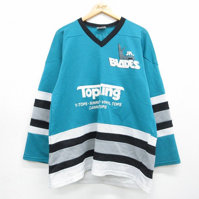 Topking 90s 長袖Tシャツ アイスホッケー ネイビー メンズXL相当 | 古着